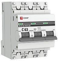 Выключатель автоматический EKF PROxima ВА47-63 3п 63А C 6кА картинка